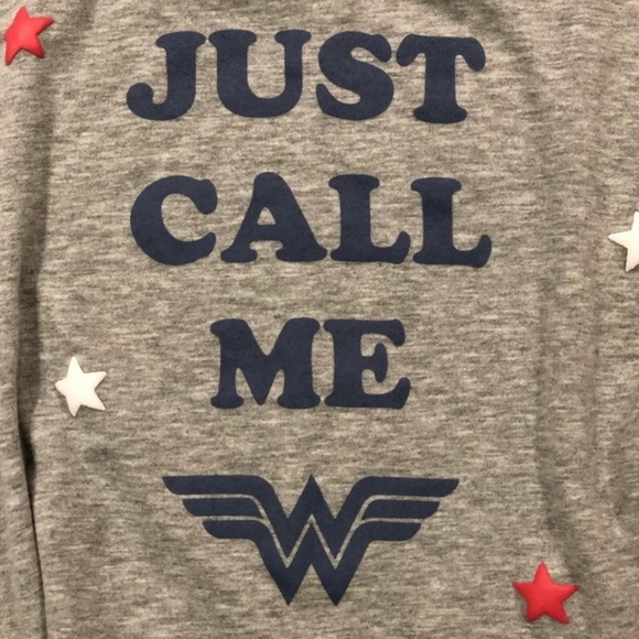 Junk Food Just Call Me Wonder Woman Sweatshirt Heather Gray Size XL - Picture 4 of 8